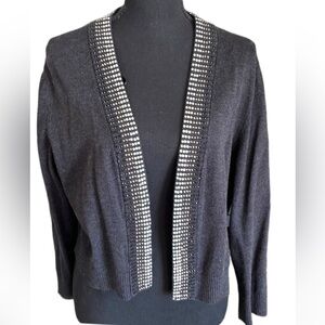 Calvin Klein Gray Open Front Bolero Cropped Cardigan Women's - Size Large